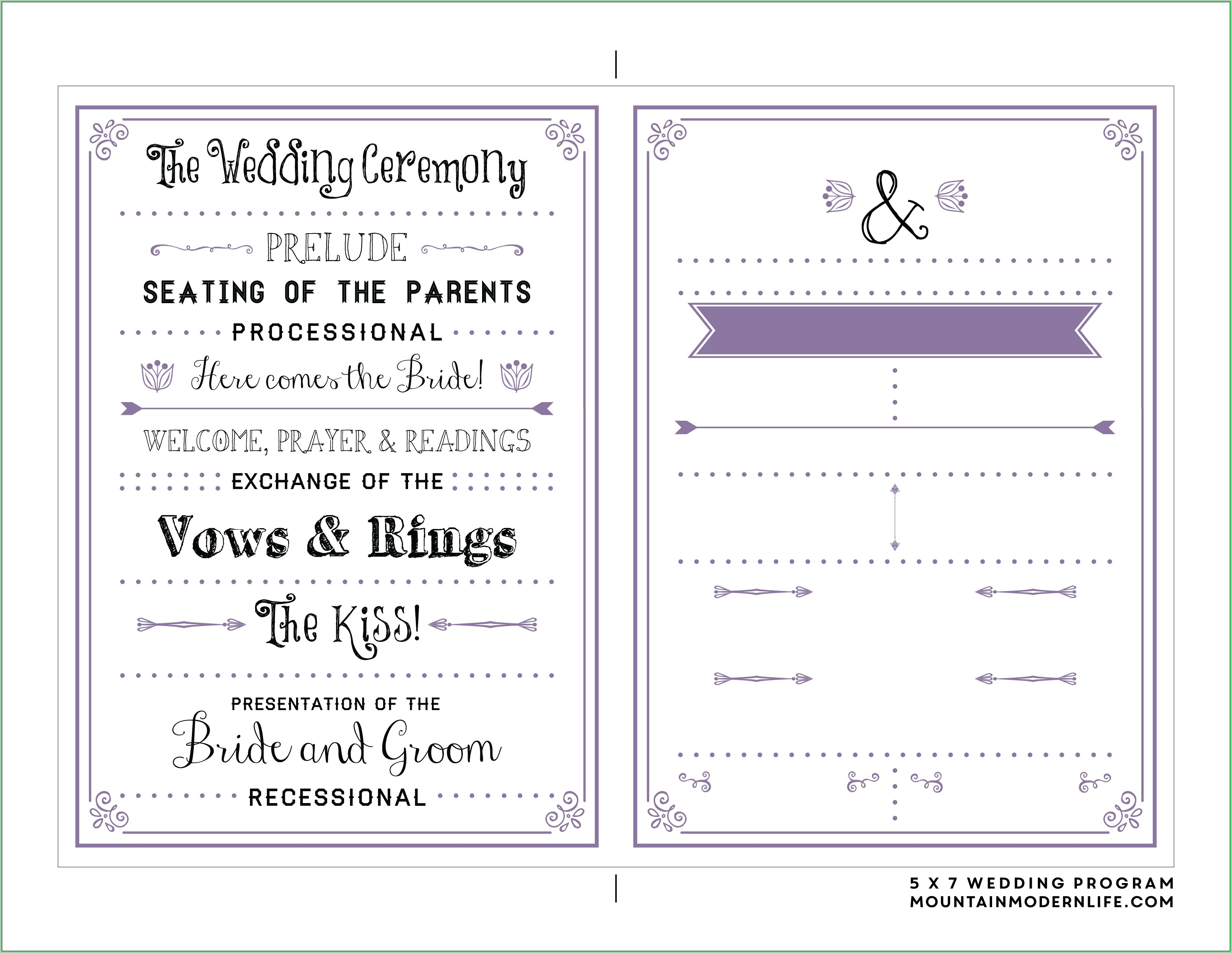 005 Free Printable Wedding Program Templates Template Ideas - Free Printable Wedding Program Samples