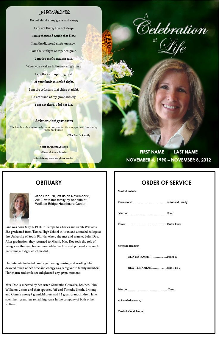 005 Template Ideas Memorials Funeral Free ~ Ulyssesroom - Free Printable Memorial Card Template