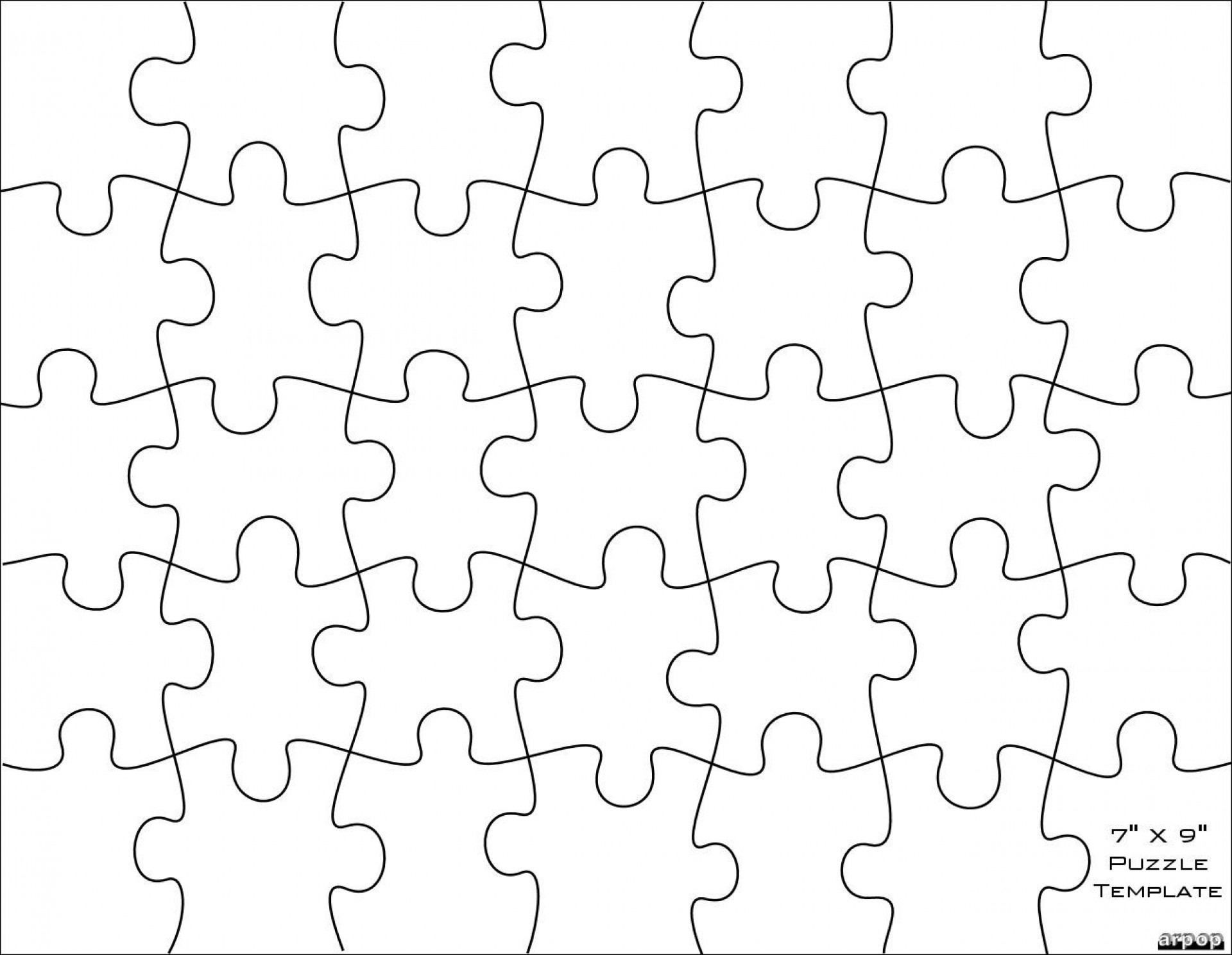 006 Jigsaw Puzzle Blank Template Twenty Pieces Simple Jig Saw - Jigsaw Puzzle Maker Free Printable