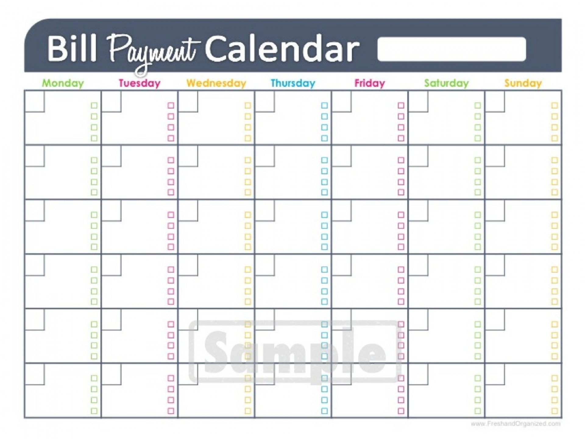 006 Monthly Bill Organizer Template Excel Paying Home Bills Free - Free Printable Weekly Bill Organizer