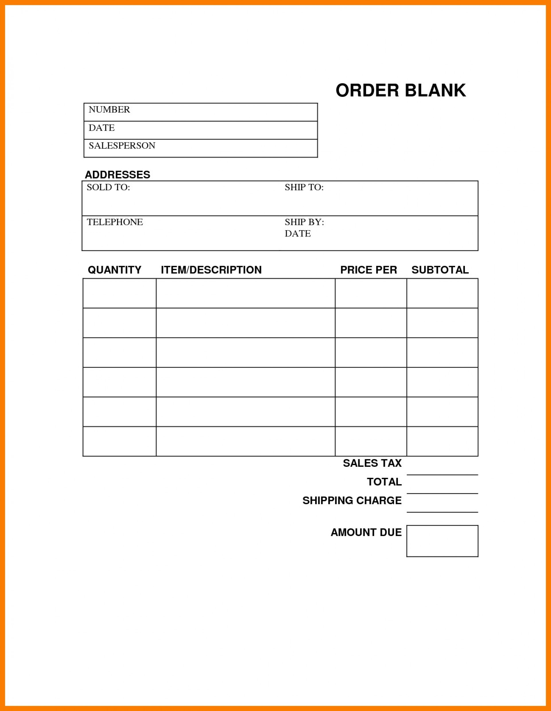 Free Printable Work Order Template - Free Printable