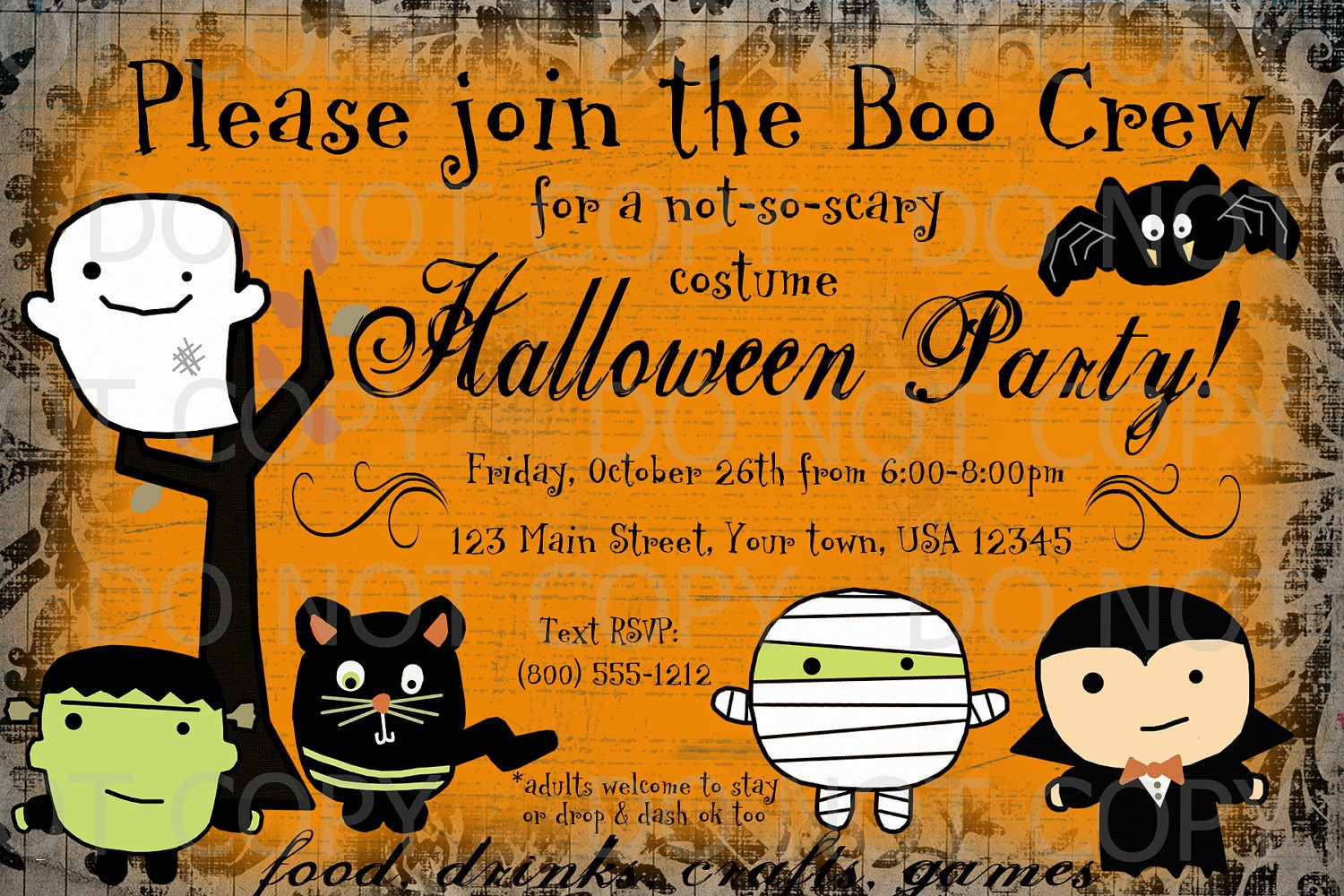 011 Halloween Party Invites Templates Template Ideas Free Printable - Halloween Party Invitation Templates Free Printable