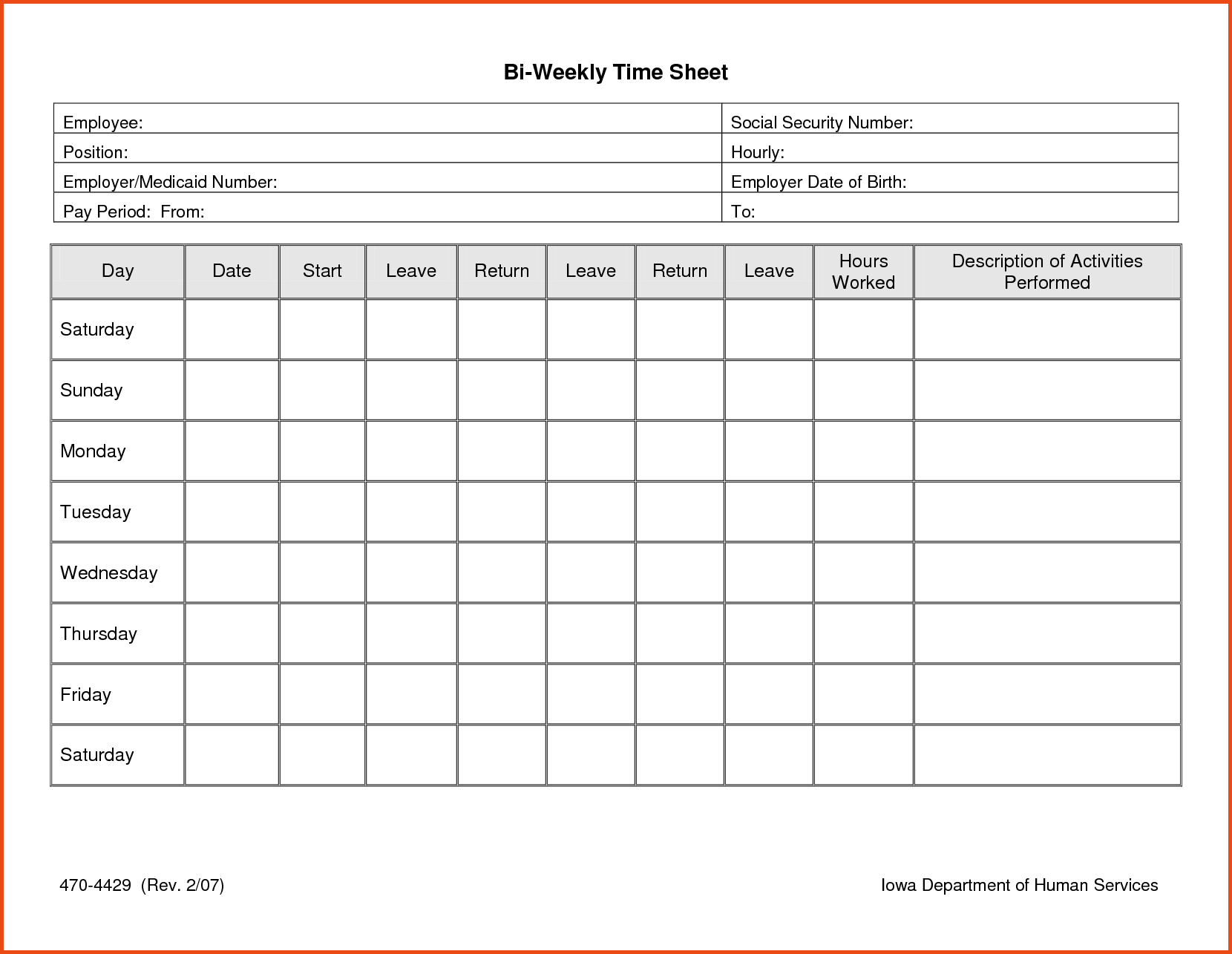 013 Time Sheet Templates Free Daily Timesheet Template Printable - Free Printable Time Sheets
