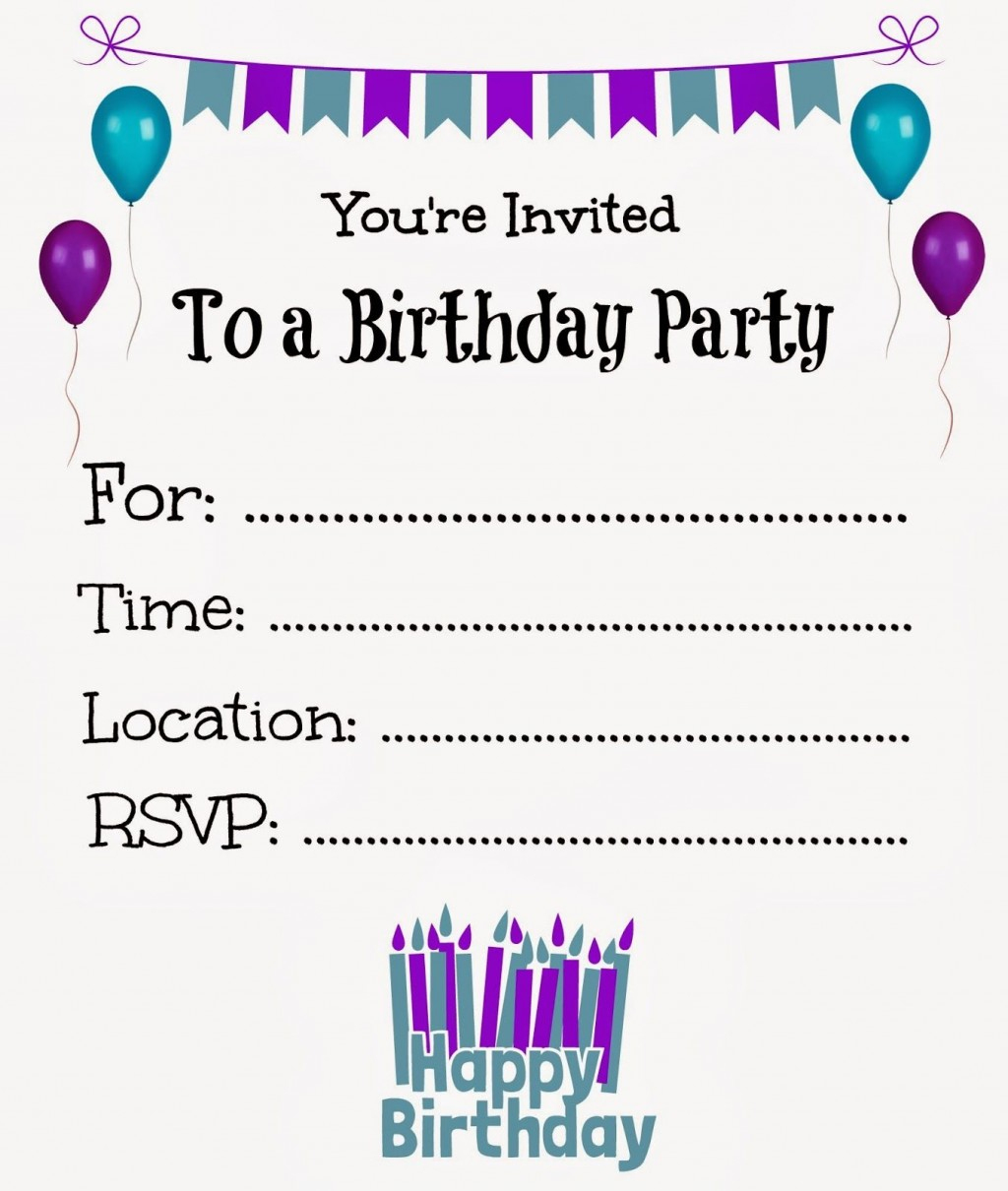 017 Free Printable Birthday Invitation Templates Template Ideas - Free Printable Invitation Maker