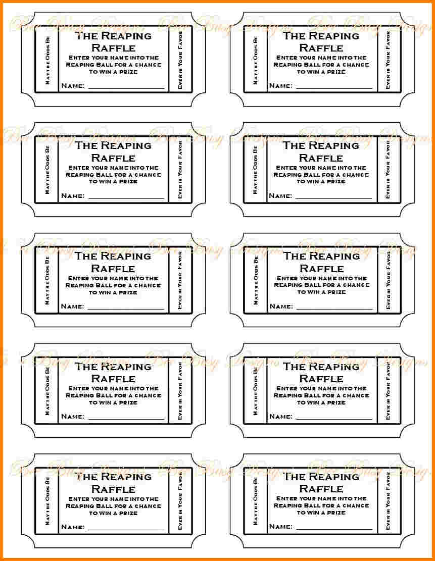 019 Free Printable Raffle Tickets P Template ~ Ulyssesroom - Free Printable Raffle Tickets