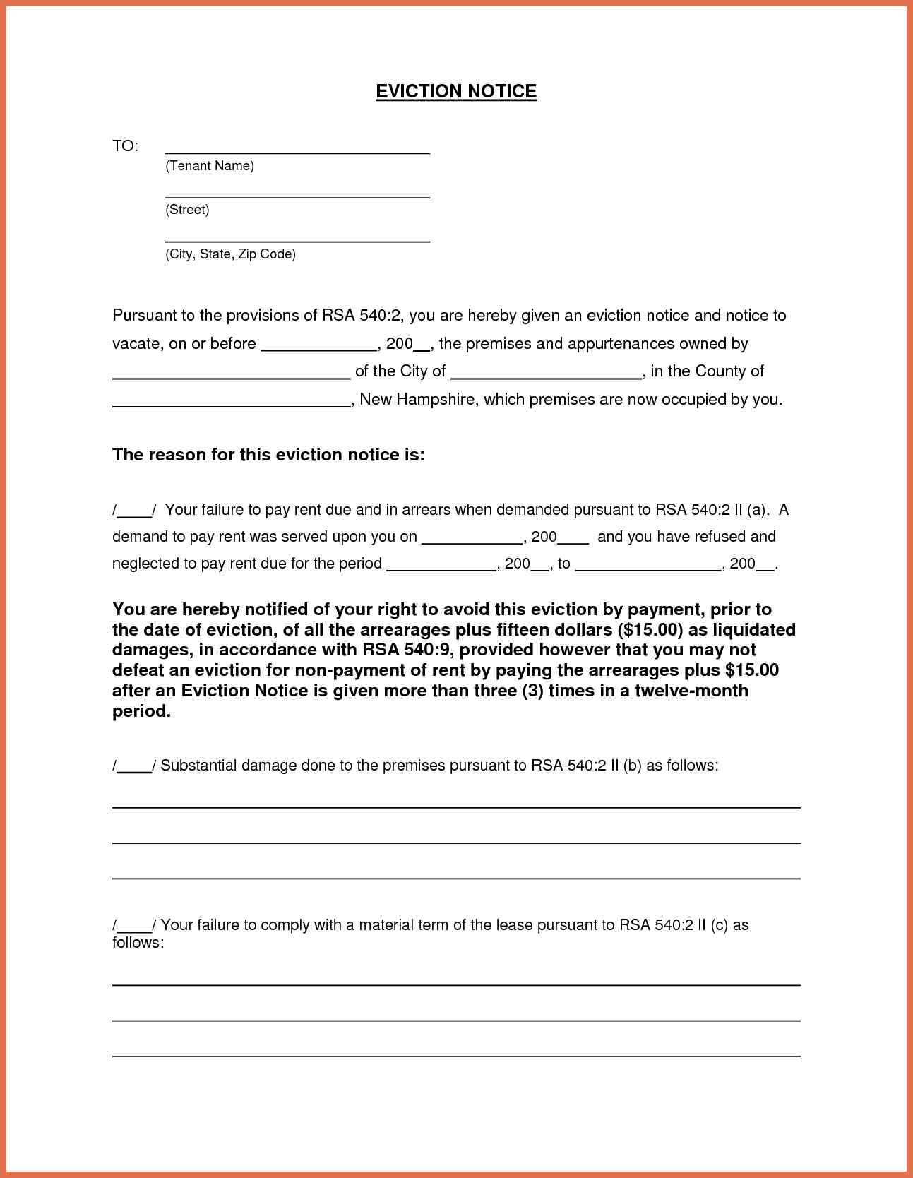 019 Template Ideas Free Printable Eviction Notice Basic Sample - Free Printable Eviction Notice