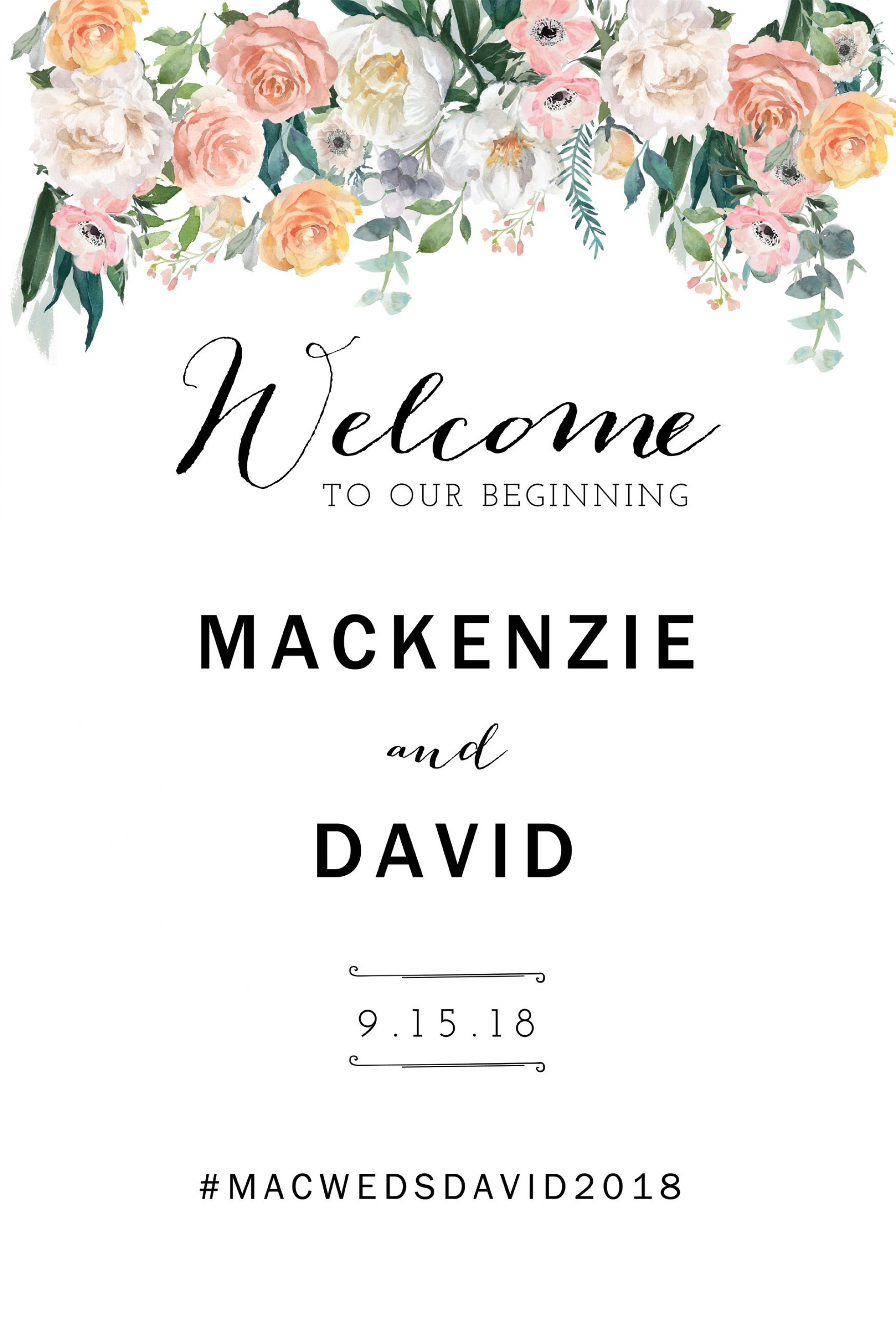 028 Wedding Welcome Sign Template ~ Ulyssesroom - Free Printable Welcome Sign Template