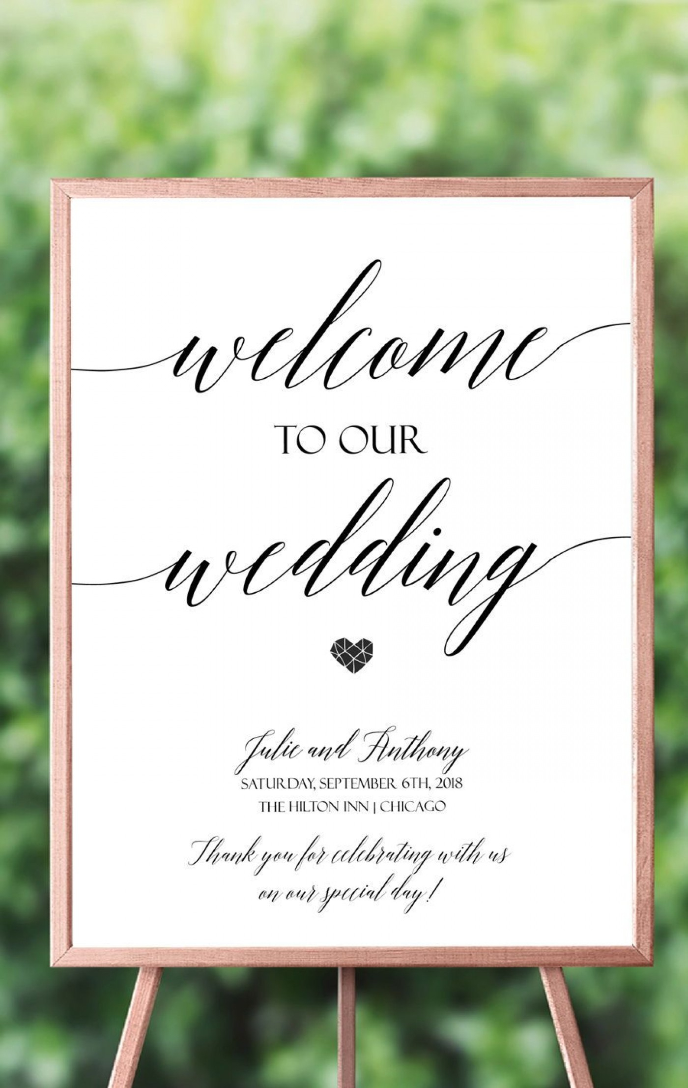 Free Printable Wedding Sign Template Printable Templates