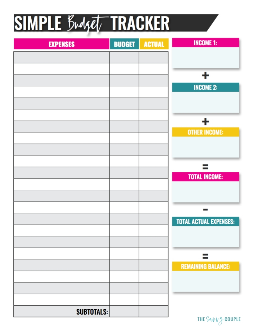 10 Budget Templates That Will Help You Stop Stressing About Money - Budgeting Charts Free Printable