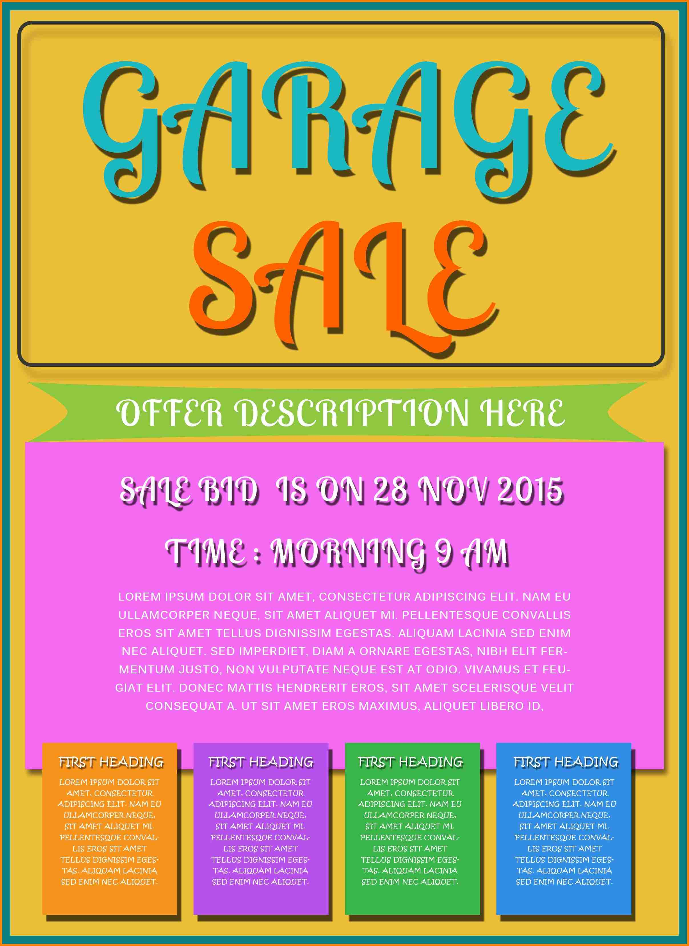 10+ Garage Sale Flyer Template Free | Quick Askips - Free Printable Flyers