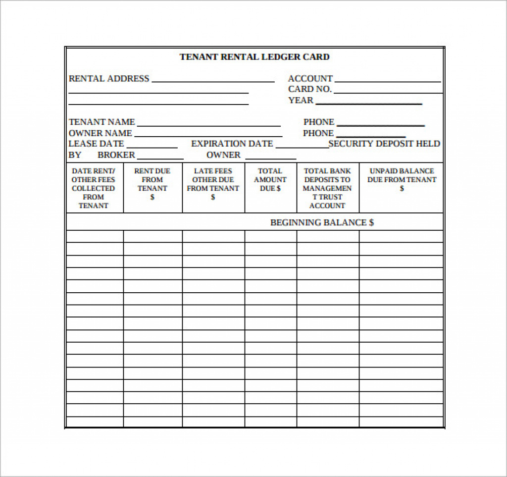 10+ Rental Ledger Templates – Pdf | Sample Templates Regarding Free - Free Printable Rent Ledger