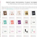 107 Sets Of Free, Printable Wedding Table Numbers   Free Printable Table Numbers