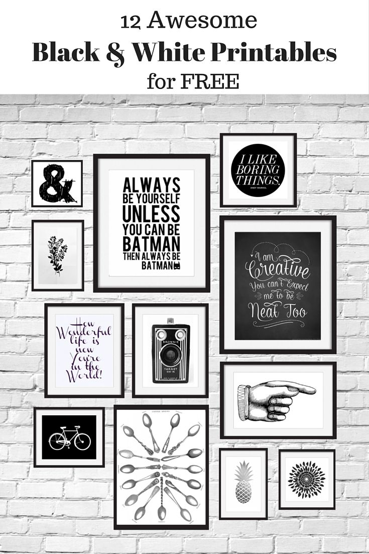 12 Free Black And White Printables Great For Using In Your Gallery - Free Printable Wall Art Black And White