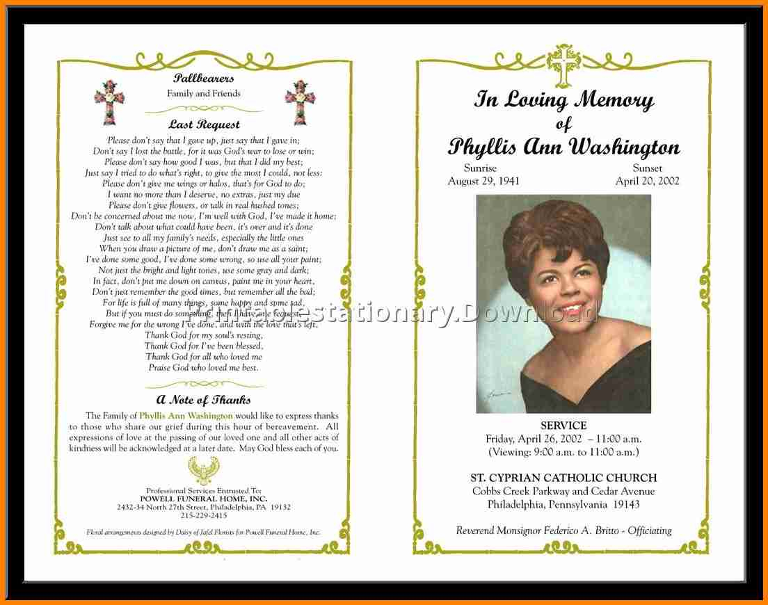 12+ Free Funeral Program Layout | Quick Askips - Free Printable Funeral Program Template