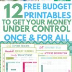 12 Free Printable Budget Worksheets To Get Control Of Your Money   Free Printable Home Organizer Notebook