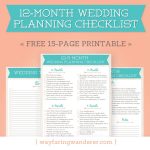 12 Month Wedding Planning Checklist   Free Timeline Printable Pdf   Free Printable Wedding Planner Pdf