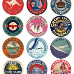 12X Vintage Travel Stickers: Oceania Mix   Vintralab   Free Printable Travel Stickers
