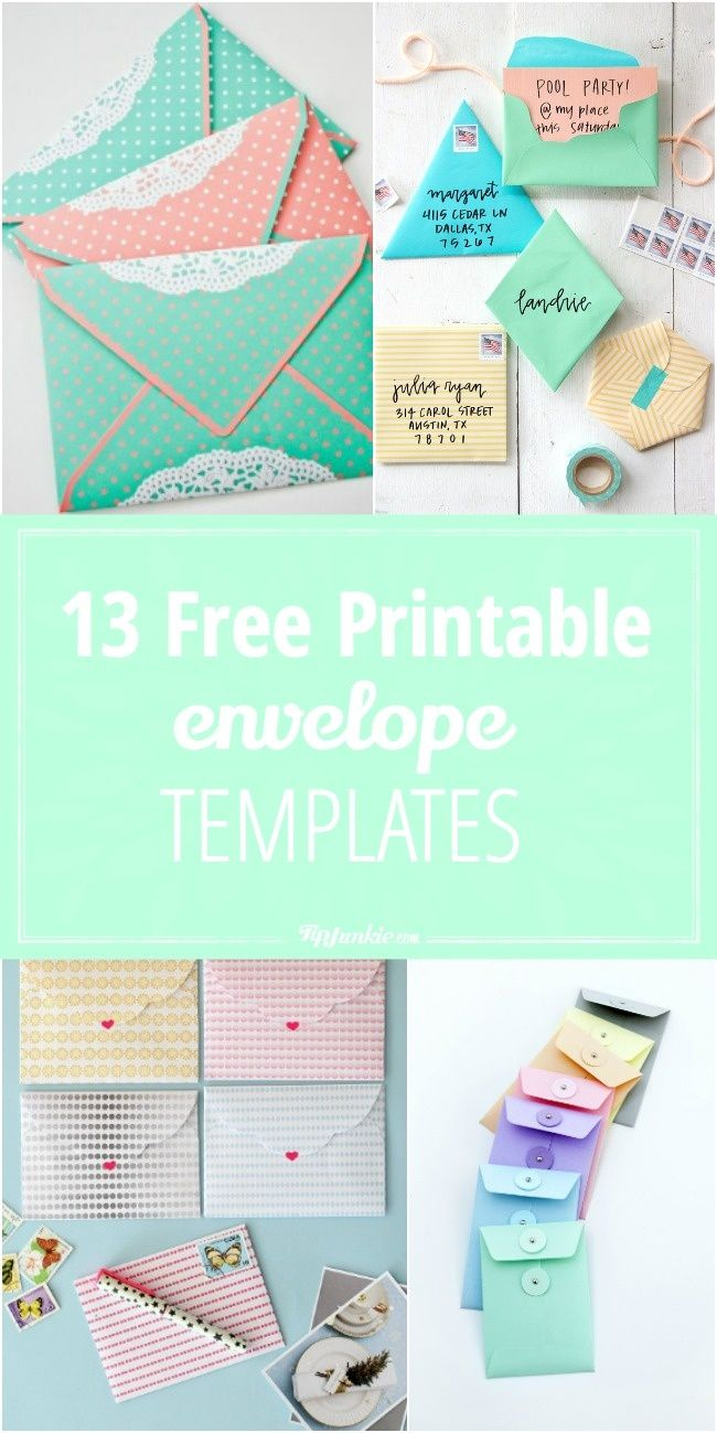 13 Free Printable Envelope Templates | Printables | Pinterest - Free Printable Greeting Card Envelope Template