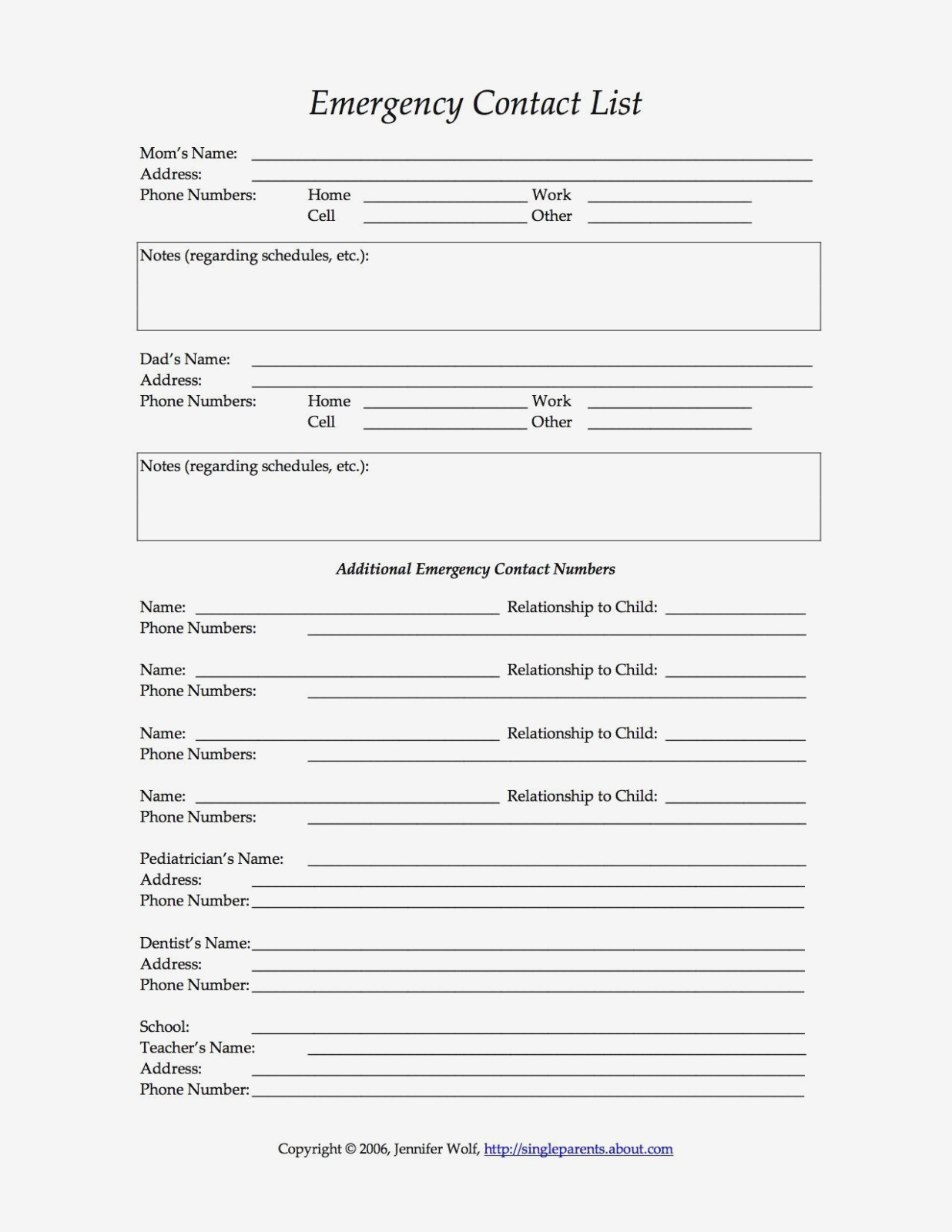 13 Free Printable Forms For Single Parents | Daycare: Recipes, Forms - Free Printable Daycare Forms For Parents