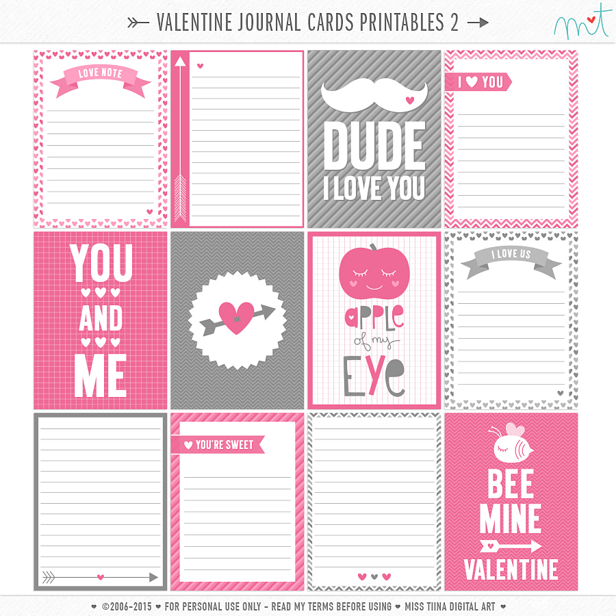 14 Days Of Free Valentine&amp;#039;s Printables Day 6 | Misstiina - Free Printable Personal Cards