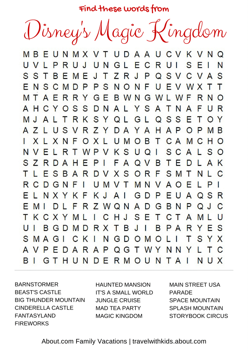 14 Free Disney Printable Word Searches, Mazes, Games - Free Printable Word Puzzles