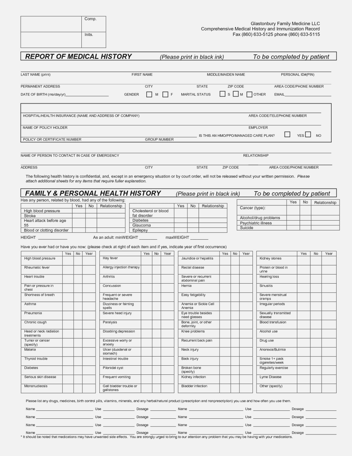 14 Simple (But Important) | Invoice And Resume Template Ideas - Free Printable Personal Medical History Forms