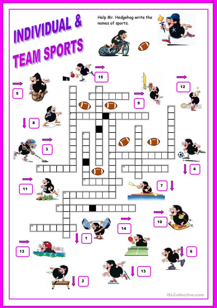 Free Printable Sports Crossword Puzzles