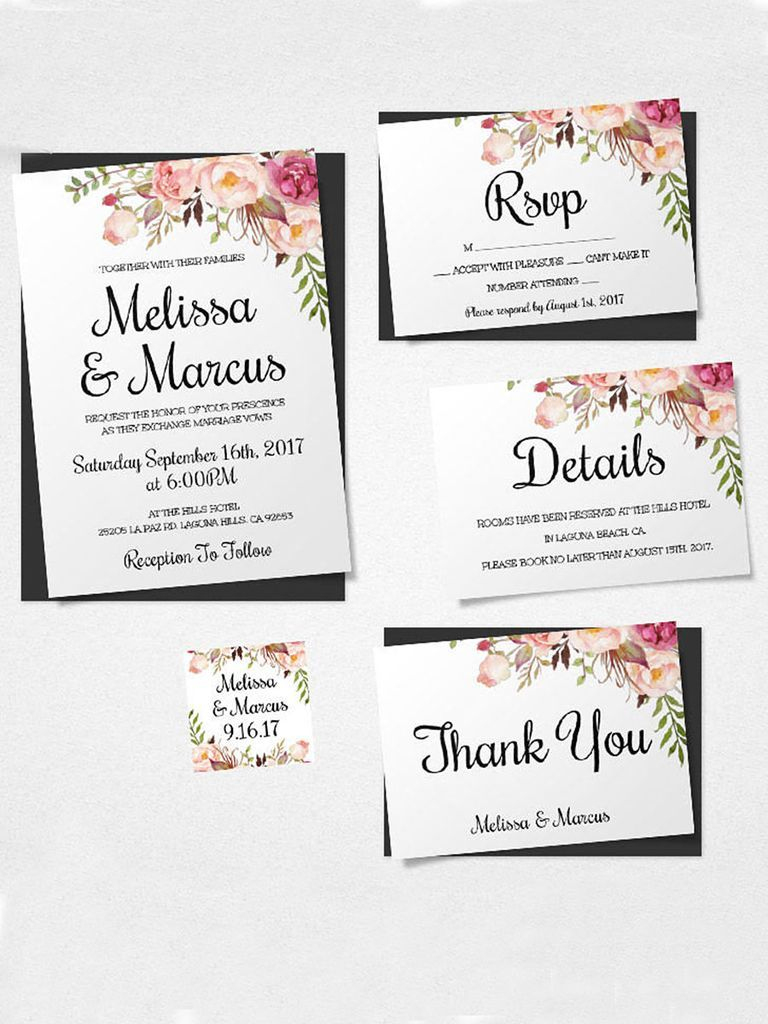 16 Printable Wedding Invitation Templates You Can Diy | Wedding - Free Printable Wedding Inserts