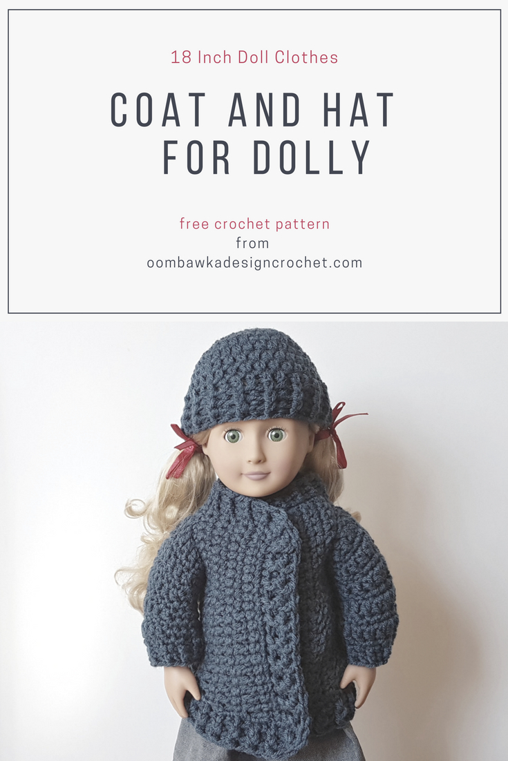 18 Inch Doll Clothes - Coat And Hat For Dolly - Free Printable Crochet Doll Clothes Patterns For 18 Inch Dolls