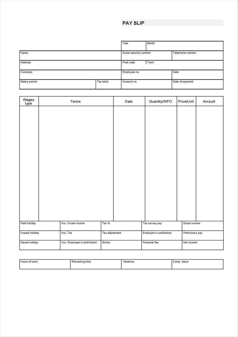 20+ Free Pay Stub Templates - Free Pdf, Doc, Xls Format Download - Printable Pay Stub Template Free