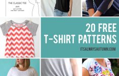 20 Free T-Shirt Patterns You Can Print + Sew At Home - It's Always - Free Printable Blouse Sewing Patterns
