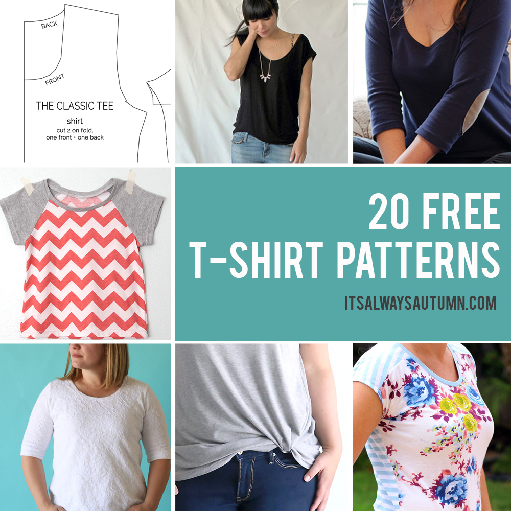 20 Free T-Shirt Patterns You Can Print + Sew At Home - It&amp;#039;s Always - Free Printable Sewing Patterns For Kids