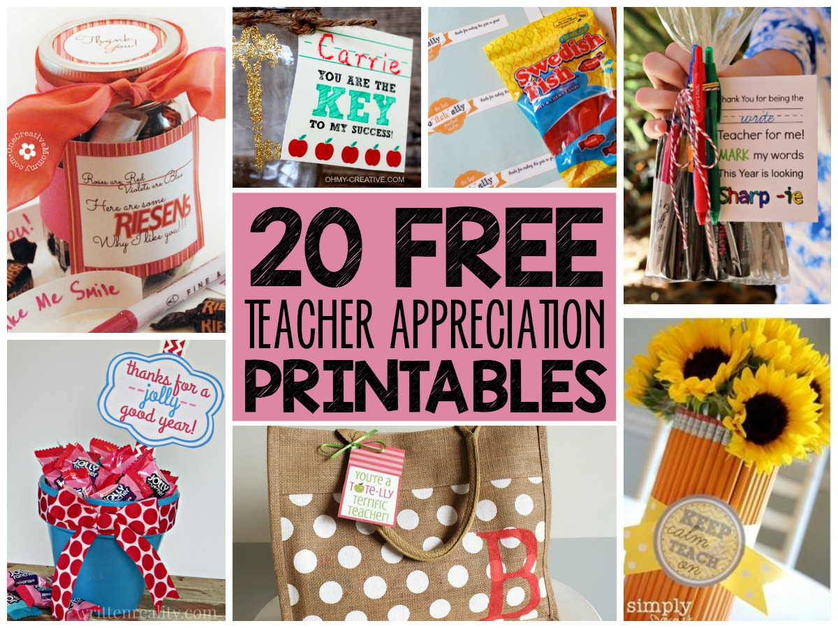 20 Free Teacher Appreciation Printables! - Free Teacher Appreciation Week Printable Cards