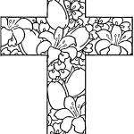 25 Religious Easter Coloring Pages Flowers Free Printable And   Free Printable Cross