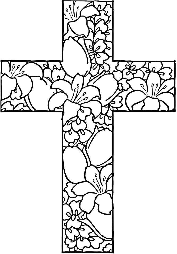 25 Religious Easter Coloring Pages Flowers Free Printable And - Free Printable Cross