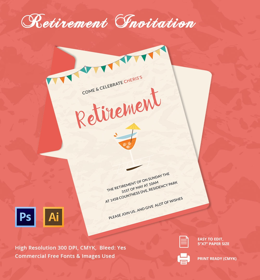 29+ Retirement Invitation Templates - Psd, Ai, Word | Free &amp;amp; Premium - Free Printable Retirement Party Flyers