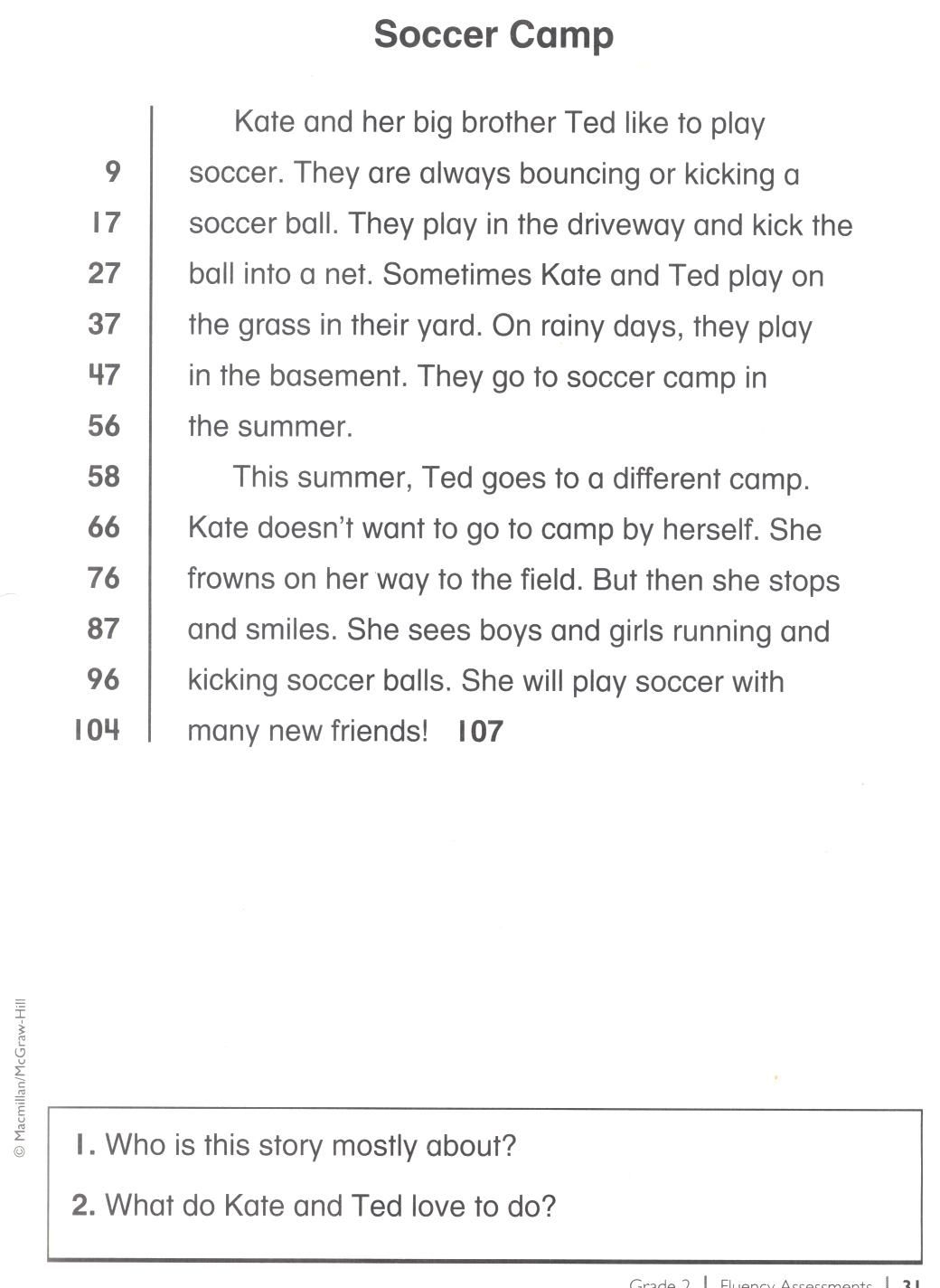 Free Printable Fluency Passages 3Rd Grade Free Printable