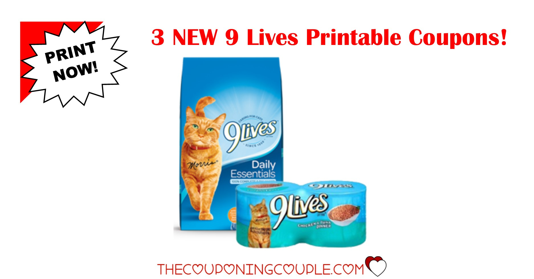 3 New 9 Lives Printable Coupons ~ Print Now! - Free Printable 9 Lives Cat Food Coupons