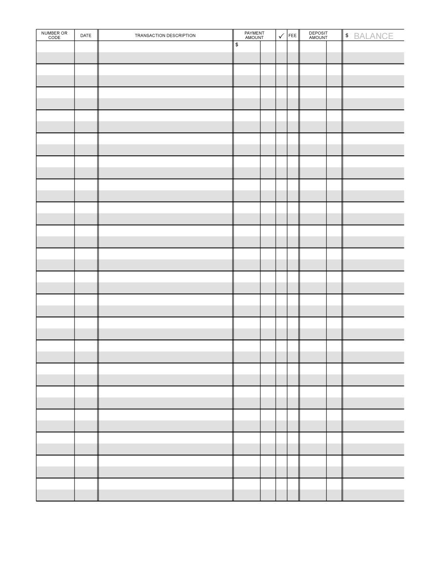 37 Checkbook Register Templates [100 Free, Printable] Template Lab