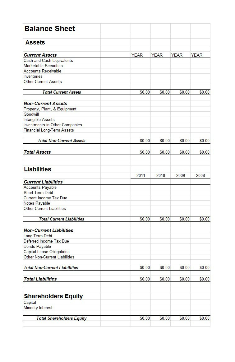 38 Free Balance Sheet Templates &amp;amp; Examples ᐅ Template Lab - Free Printable Finance Sheets