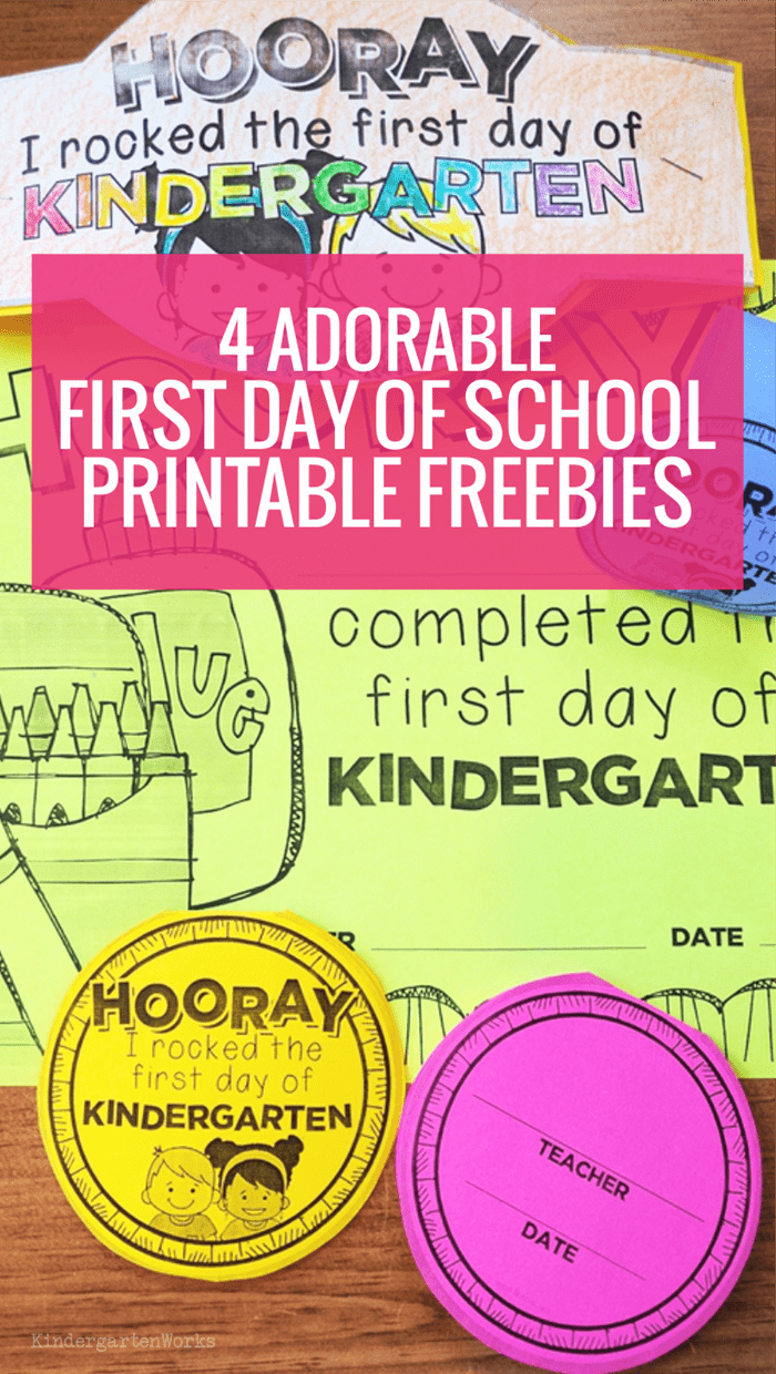 4 Adorable First Day Of School Printable Freebies | Kindergartenworks - Free Printable First Day Of School Certificate