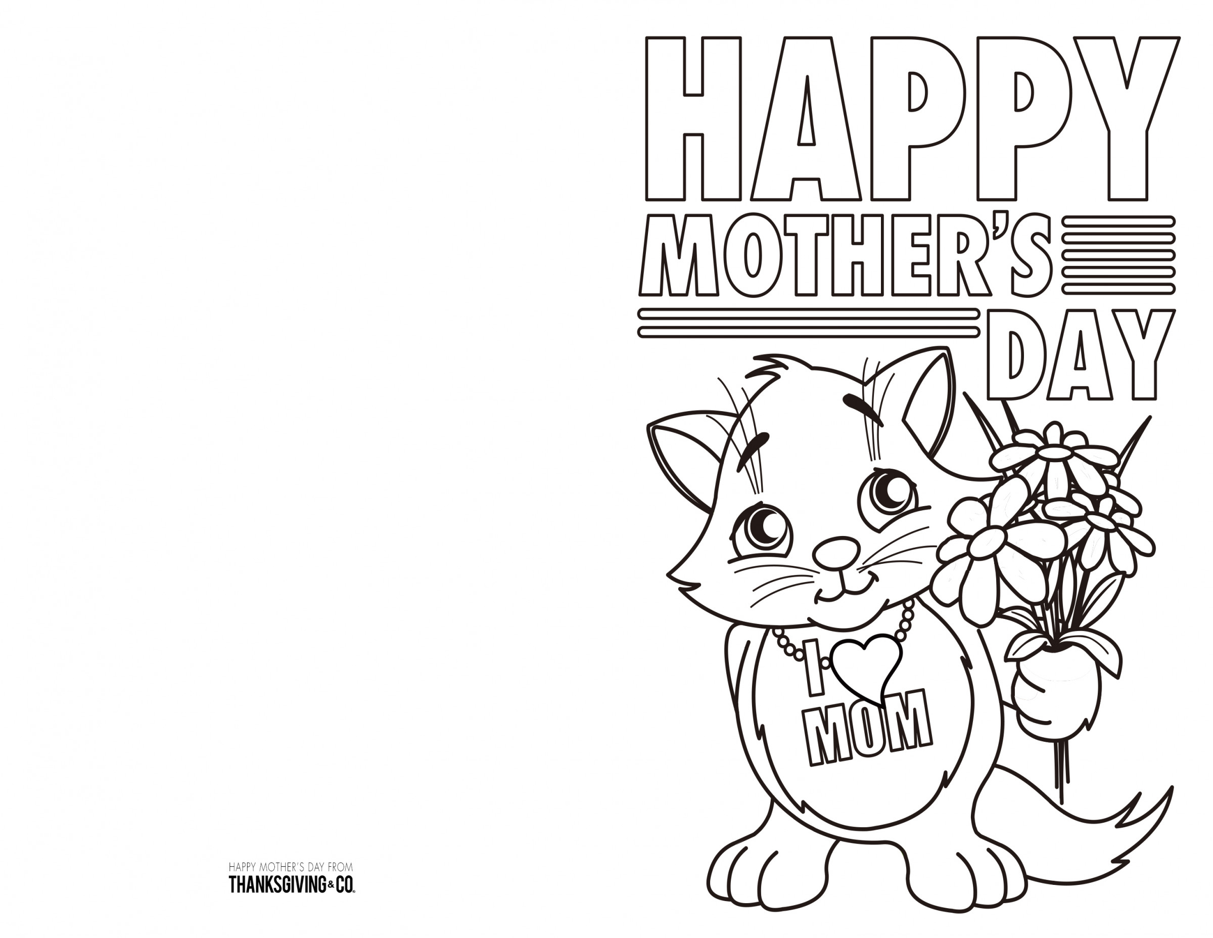 4 Free Printable Mother&amp;#039;s Day Ecards To Color - Thanksgiving - Free Printable Mothers Day Cards To Color