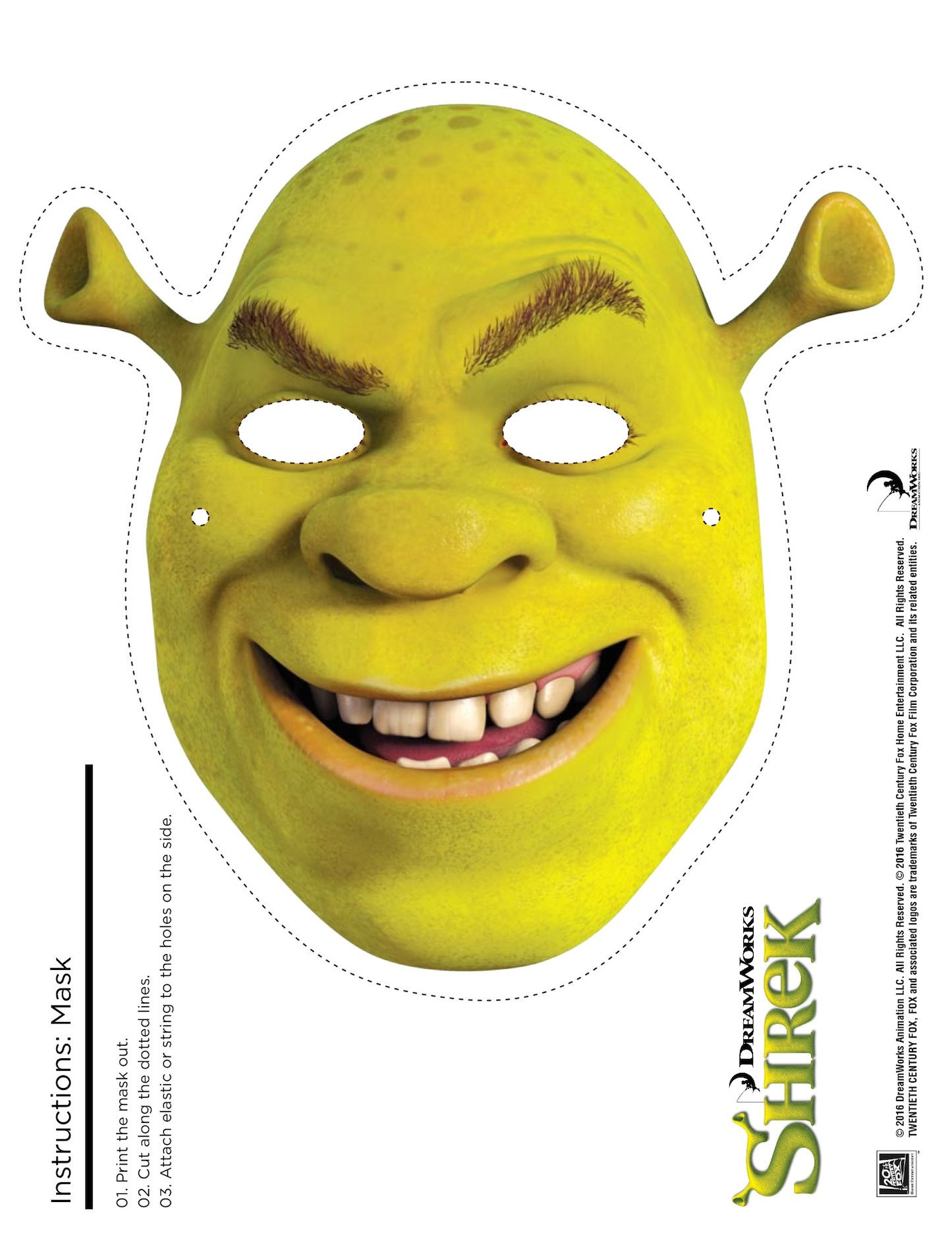 4 Shrek Free Printable Masks: Shrek, Fiona, Donkey, Puss In Boots - Free Printable Shrek Birthday Invitations