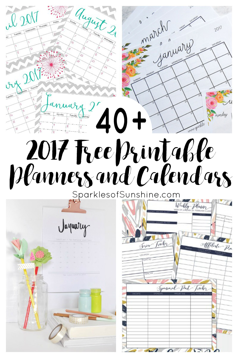 40+ Awesome Free Printable 2017 Calendars And Planners - Sparkles Of - Free Printable Organizer 2017