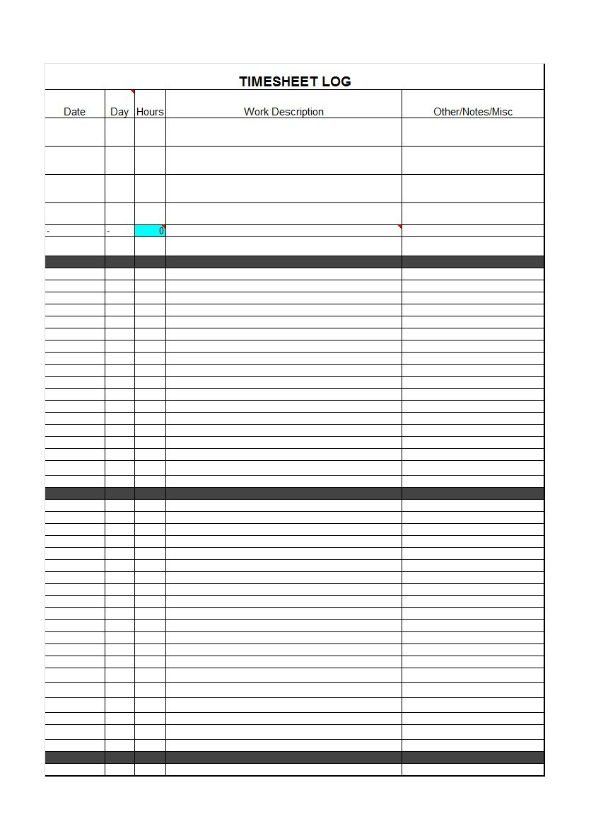 40 Free Timesheet / Time Card Templates - Template Lab - Free Printable Time Cards