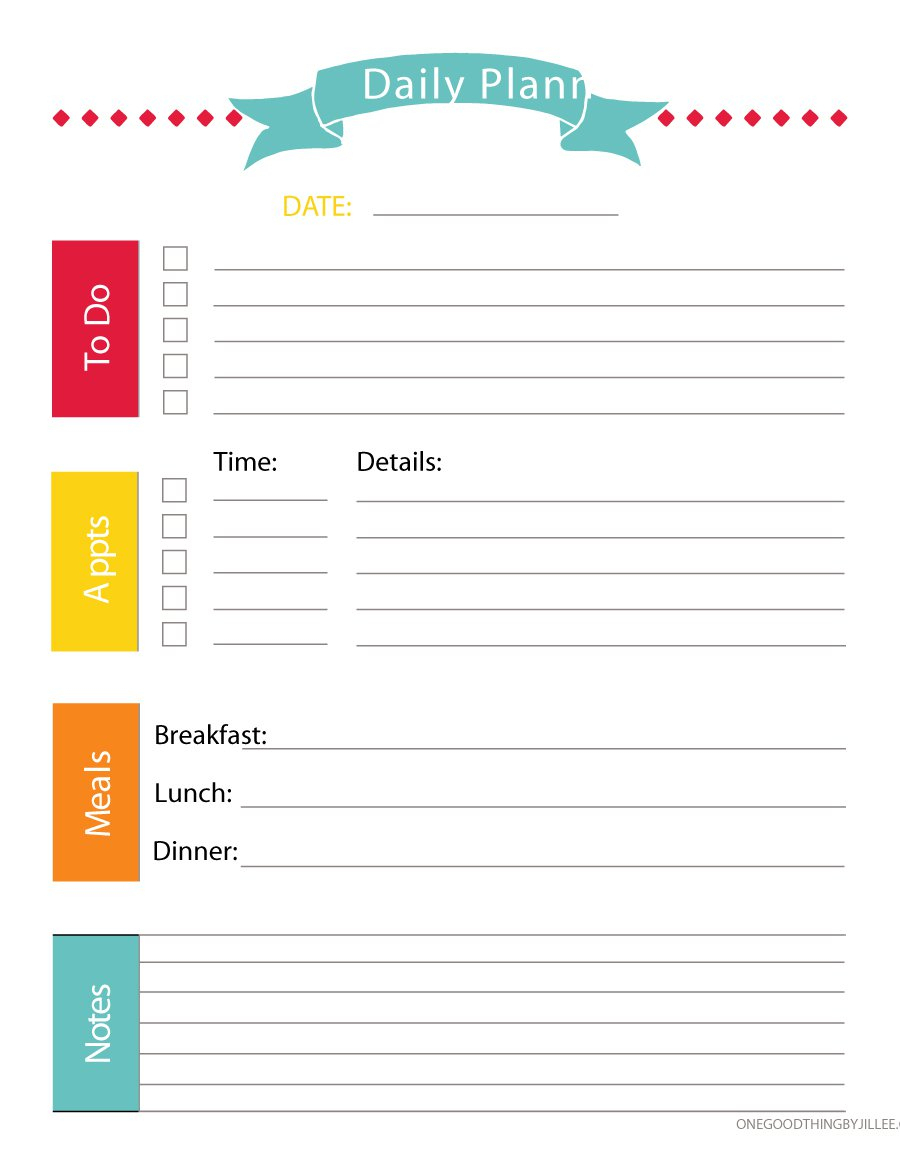 40+ Printable Daily Planner Templates (Free) - Template Lab - Free Printable Daily Planner