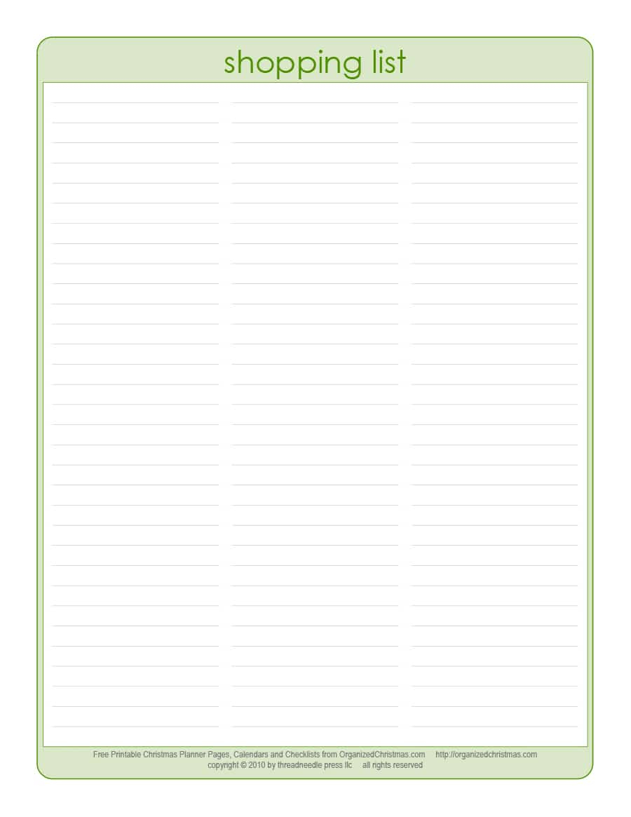 40+ Printable Grocery List Templates (Shopping List) - Template Lab - Free Printable Shopping List