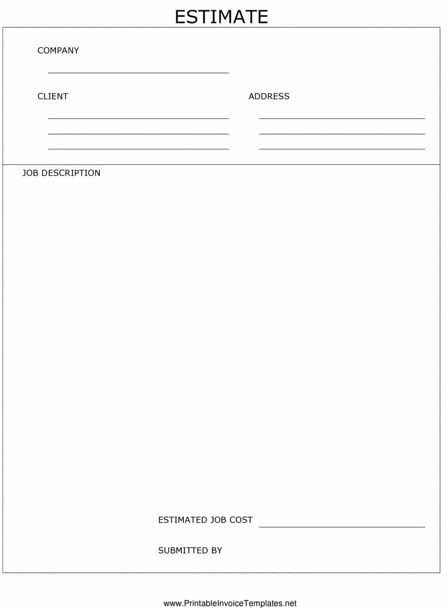 44 Free Estimate Template Forms [Construction, Repair, Cleaning] - Free Printable Estimate Forms