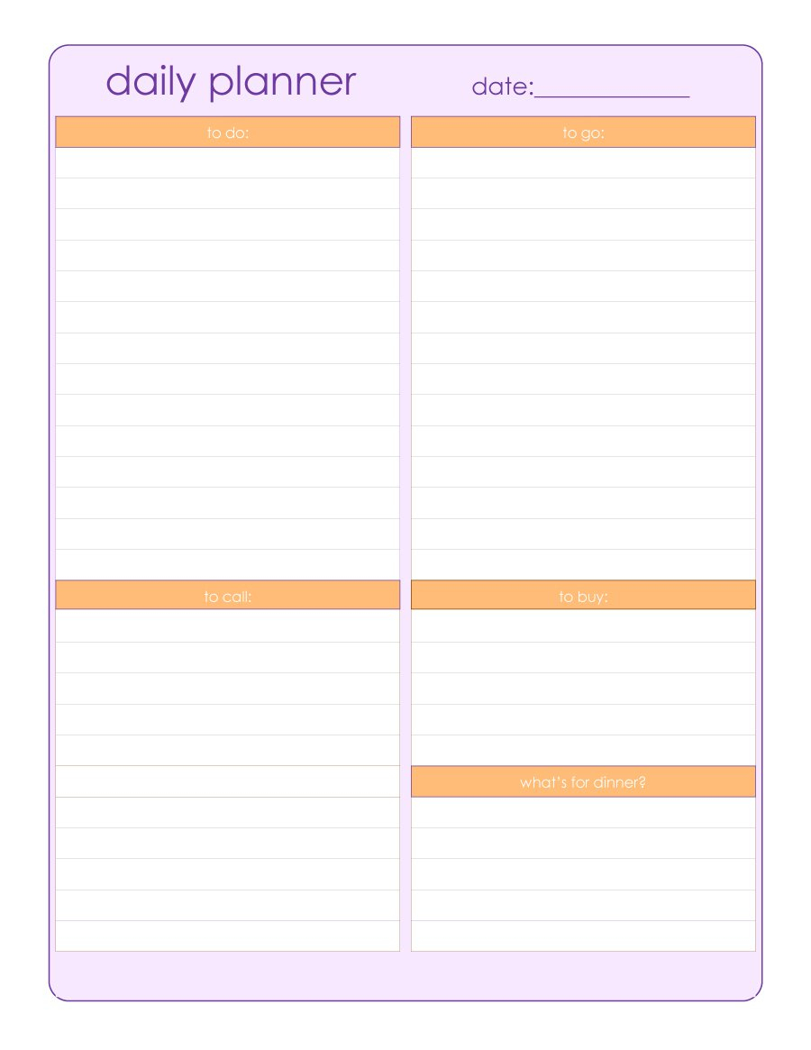 46 Of The Best Printable Daily Planner Templates | Kittybabylove - Free Printable Daily Planner 15 Minute Intervals