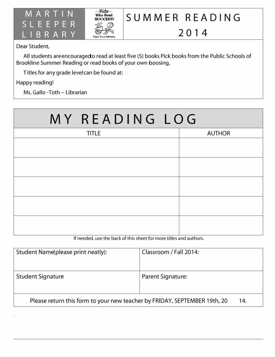 47 Printable Reading Log Templates For Kids, Middle School &amp;amp; Adults - Free Printable Reading Logs For Children